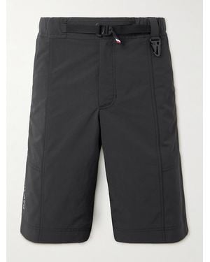Moncler Day-Namic Straight-Leg Belted Logo-Appliquéd Shell Shorts - Grey