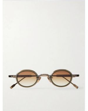 sato Algedi-T Round-Frame Titanium Sunglasses - Natural
