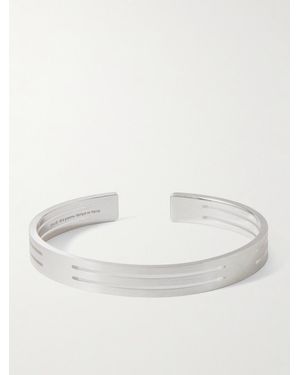 Le Gramme 19G Punched Ribbon Recycled Sterling Cuff - Natural