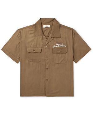 CHERRY LA Roadrunner Camp-collar Embroidered Tm-twill Shirt - Brown