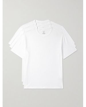 Officine Generale Three-Pack Organic Cotton-Jersey T-Shirts - White