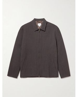 Sunspel Textured Wool-Blend Harrington Jacket - Grey