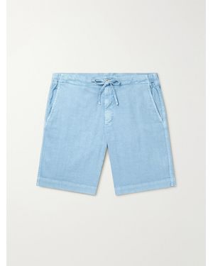 Loro Piana Straight-Leg Linen-Blend Twill Drawstring Shorts - Blue