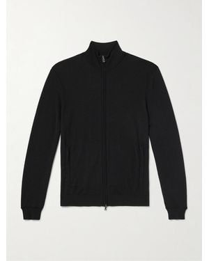Bogner Oscar Virgin Wool Zip-Up Cardigan - Black