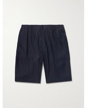 NN07 Billie 1808 Straight-Leg Lenzing Ecovero And Linen-Blend Shorts - Blue