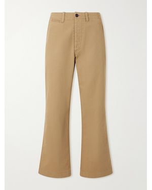 Drake's Officer Chino Wide-Leg Cotton-Twill Trousers - Natural