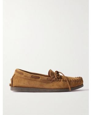 Yuketen Scout Moccasin Suede Boat Shoes - White