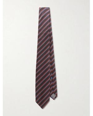 Charvet 8.5Cm Striped Silk-Jacquard Tie - Natural