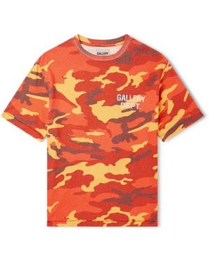 GALLERY DEPT. Souvenir Camouflage Logo-Print Cotton-Jersey T-Shirt - Orange