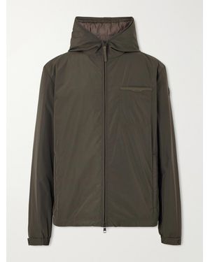 Moncler Austerin Leather-Trimmed Aquaflect Shell Down Jacket - Green