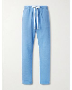 Les Tien Straight-Leg Garment-Dyed Cotton-Jersey Sweatpants - Blue