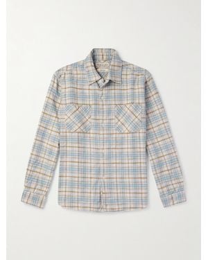Remi Relief Checked Cotton-Flannel Shirt - White