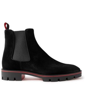 Christian Louboutin Alpinosol Suede Chelsea Boots - Black