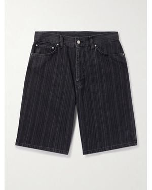 Carhartt Rylan Straight-leg Striped Hampton Denim Shorts - Blue