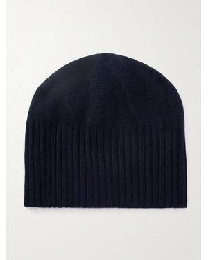 Allude Ribbed Cashmere Beanie - Blue