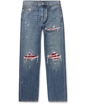 Amiri Mx1 Straight-Leg Paneled Distressed Jeans - Blue