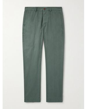 Sid Mashburn Field Straight-leg Garment-dyed Cotton-twill Trousers - Green
