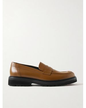 VINNY'S Richee Leather Penny Loafers - Brown