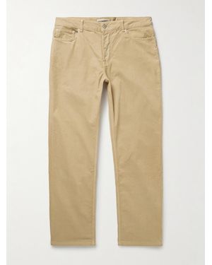 Officine Generale James Slim-Fit Straight-Leg Cotton-Blend Corduroy Trousers - Natural
