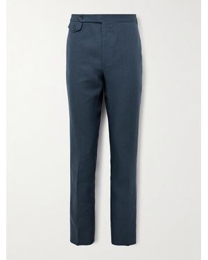 J. Mueser Waverly Slim-fit Straight-leg Linen Suit Trousers - Blue