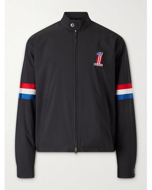 God's True Cashmere Harley-Davidson Striped Appliquéd Recycled Shell Jacket - Black