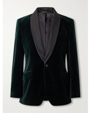 Favourbrook Satin-Trimmed Cotton-Velvet Tuxedo Jacket - Black