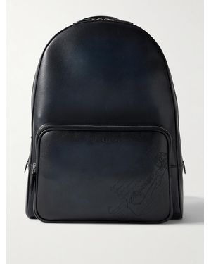 Berluti Time Off Scritto Venezia Leather Backpack - Blue