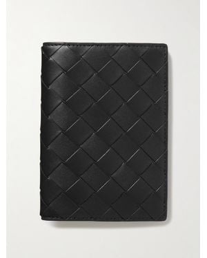 Bottega Veneta Intrecciato Leather Passport Case - Black