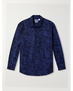 Blue Blue Japan Cotton-Jacquard Shirt - Blau