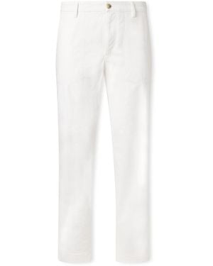 Canali Straight-Leg Cotton-Blend Twill Pants - White
