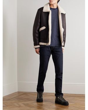 Ralph Lauren Slim Fit Leather Moto Jacket in Black for Men | Lyst UK