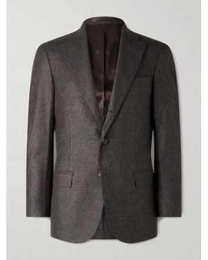 J. Mueser Waverly Puppytooth Wool Suit Jacket - Black