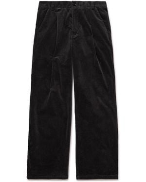 Oliver Spencer Orsman Wide-Leg Cotton-Blend Corduroy Pants - Black