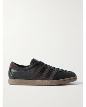 adidas Originals Tobacco Gruen Suede-Trimmed Leather Trainers - Black