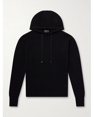 Tom Ford Logo-Embroidered Cashmere Hoodie - Blau