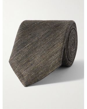 MR P. 8.5Cm Linen And Silk-Blend Tie - Grey