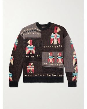Kapital Jacquard-Knit Wool Jumper - Black