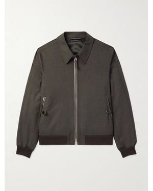 Tom Ford Mohair, Virgin Wool And Silk-Blend Blouson Jacket - Grey