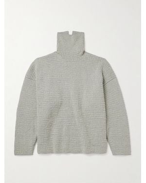 Fear Of God Oversized Jacquard-Knit Virgin Wool-Blend Rollneck Jumper - Grey