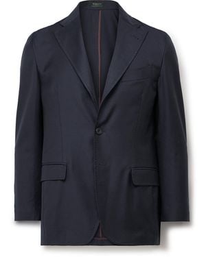 Rubinacci Unstructured Wool-Twill Suit Jacket - Blue