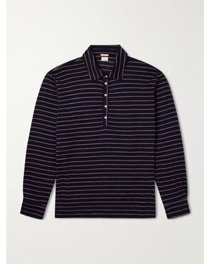Massimo Alba Raya Striped Cotton-Jersey Polo Shirt - Blue
