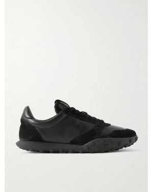 Jil Sander Sneakers aus Leder mit Velourslederbesatz - Schwarz