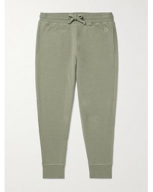 Kingsman Tapered Logo-Embroidered Cotton And Cashmere-Blend Jersey Joggers - Green