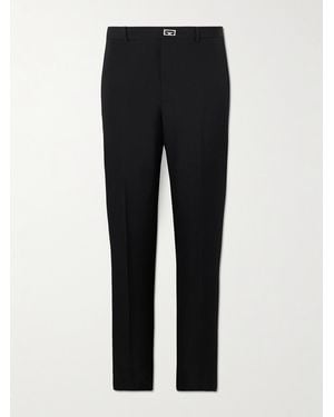 Givenchy Tapered Logo-Embellished Wool Trousers - Black