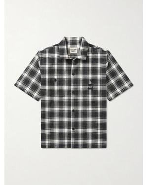 GALLERY DEPT. Playground Logo-Appliquéd Checked Wool And Cotton-Blend Shirt - Grey