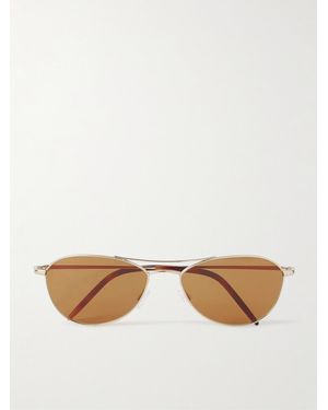 Oliver Peoples Roger Federer R-14 Aviator-style Gold-tone Sunglasses - Natural