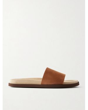 Brunello Cucinelli Suede Slides - Bianco
