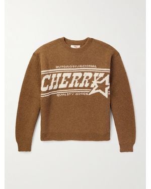 CHERRY LA Jacquard-knit Alpaca-blend Jumper - Brown