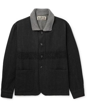 Kartik Research Embroidered Felt-trimmed Denim Jacket - Black
