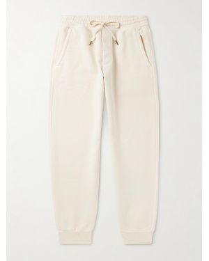 Tom Ford Tapered Cotton-jersey Joggers - Natural